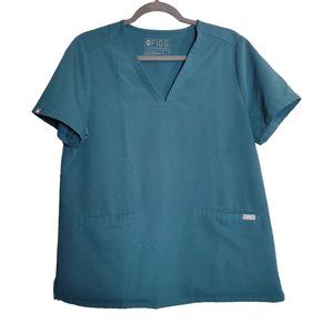 Figs Women's Casma Two Pocket Scrub Top Limited Edition po 1596* Carribean Blue
